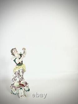 Antique Crown Derby Porcelain Figurine Dancer Dancing Girl Child Hand Painted