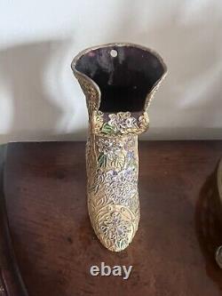 Antique Decorative Porcelain Porcelain Boot Hand Painted