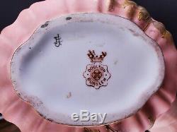 Antique Doulton Burslem Hand Painted Porcelain Teapot Creamer Sugar Bowl