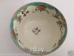 Antique Dr Wall Worcester Hand Painted Jabberwocky Pattern Porcelain Bowl