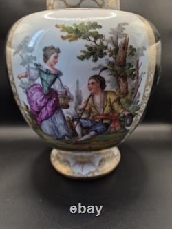 Antique Dresden Helena Wolfsohn Augustus Rex Large Lidded Ginger Jar 33cm High