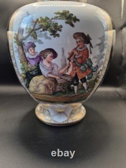 Antique Dresden Helena Wolfsohn Augustus Rex Large Lidded Ginger Jar 33cm High