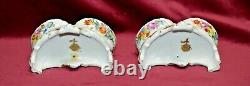 Antique Dresden Pair of Porcelain Cherub Salts with Hand Painted Decoration A/F
