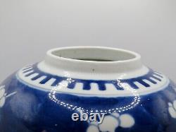 Antique Early 20th C. Hand Painted Chinese Porcelain Prunus Blossoms Ginger Jar