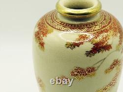 Antique Early 20th Century Hand Painted Japanese Porcelain Satsuma Vase Marked