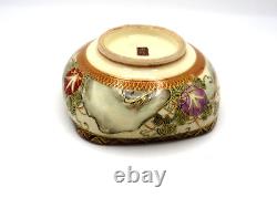 Antique Early 20th Century Hand Painted Satsuma Porcelain Small Bowl Marked