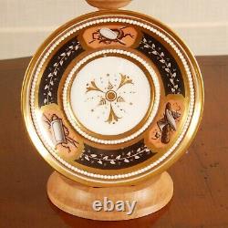 Antique Empire porcelain French cabinet cup & saucer gilded 19th c Sevres style