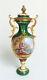Antique French Sevres Style Porcelain Urn Vase Hand Painted Scene Bronze Ormolu