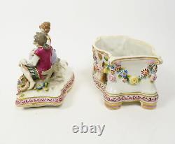 Antique Figural Hand Painted Porcelain Dresden Casket Box Vienna 1880 1900