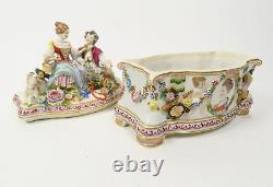 Antique Figural Hand Painted Porcelain Dresden Casket Box Vienna 1880 1900