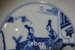 Antique Fine Chinese Blue and White Hand Painting Porcelain Plate Marks