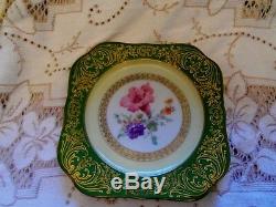 Antique Floral Botanical SET 12 Plates German Porcelain Hand Paint OUTSTANDING