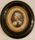 Antique Framed 19th C. Victorian Oval Portrait Kpm Hand Painted Porcelain Plaque