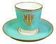 Antique French Hand Painted Jeweled Choisy-le-roi Porcelain Cup And Saucer