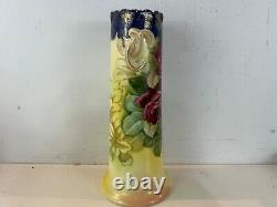 Antique French Limoges Hand Painted C. Dubois Floral Decorated Vase
