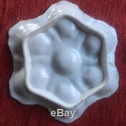 Antique French Limoges Hand-painted Porcelain Oyster Plate Exc