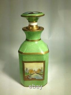 Antique French Pair Sevres Porcelain Soft Paste Scent Bottles Hand Painted Scene