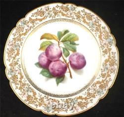 Antique French Porcelain Plate Hand Painted Fruit F Rousseau Medaille D'or Paris