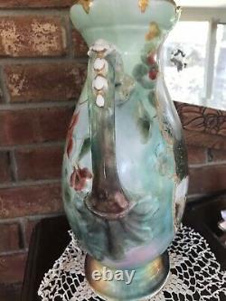 Antique French Porcelain Vase, Hand Painted Nude Woman, 13x11, Heavy, Good Shape