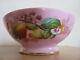 Antique French Porcelain Large Centerpiece Bowl Hand Painted Pink Flowers, Fruit