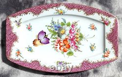 Antique German Dresden Hand Painted Porcelain Serving Plate Tray Platter 28 cm