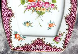 Antique German Dresden Hand Painted Porcelain Serving Plate Tray Platter 28 cm