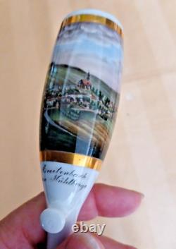 Antique German Hand-Painted Porcelain Pipe Bowl Gold Breidenbach am Nillberge