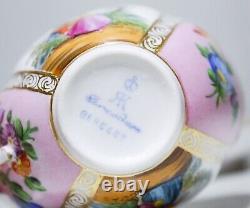 Antique Germany DRESDEN Porcelain Hand Painted Courting Scene Cup & Saucer