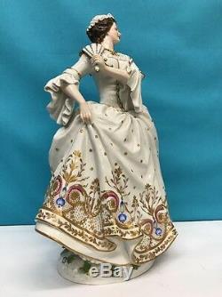 Antique Hand Painted Dresden Porcelain Figure Of Woman, S. & G. GUMP CO. Germany