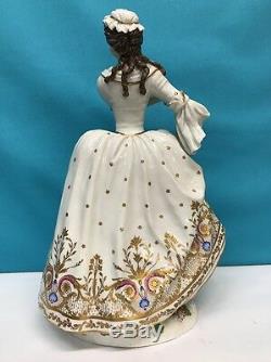 Antique Hand Painted Dresden Porcelain Figure Of Woman, S. & G. GUMP CO. Germany