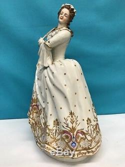 Antique Hand Painted Dresden Porcelain Figure Of Woman, S. & G. GUMP CO. Germany