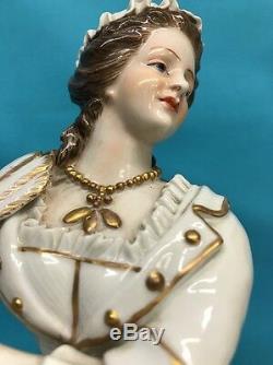 Antique Hand Painted Dresden Porcelain Figure Of Woman, S. & G. GUMP CO. Germany