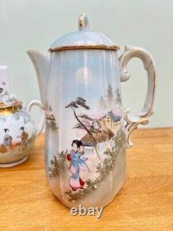 Antique Hand Painted Fine China Tea Set