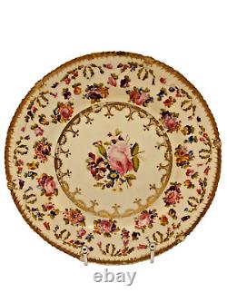 Antique Hand-Painted Floral Porcelain Plate, Gilt Edge c. 1880 #ListingsInLights