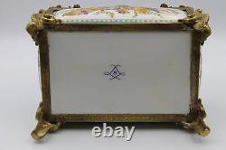 Antique Hand Painted French Sevres Porcelain Jewelry Box Enamel Casket decor