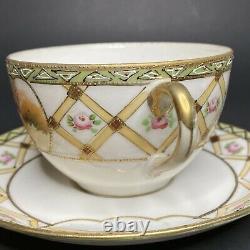 Antique Hand Painted Moriage Imperial Nippon Porcelain 16pc Tea Set 1890s