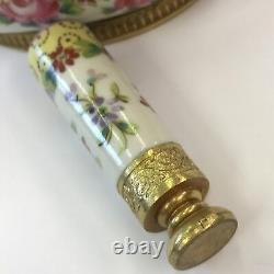 Antique Hand Painted Porcelain Inkstand Sevres Mark Possibly Sevres Brass Mounts