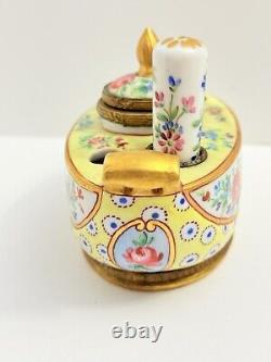 Antique Hand Painted Porcelain Inkstand Sevres Mark Possibly Sevres Brass Mounts