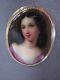 Antique Hand Painted Porcelain Miniature Old Portrait Brooch 14k Yellow Gold Pin