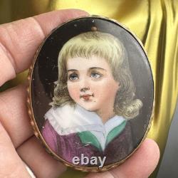 Antique Hand Painted Porcelain Portrait