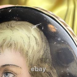 Antique Hand Painted Porcelain Portrait