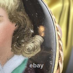 Antique Hand Painted Porcelain Portrait