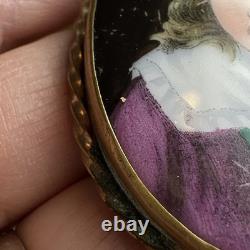 Antique Hand Painted Porcelain Portrait