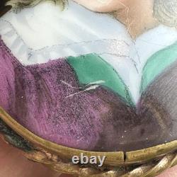 Antique Hand Painted Porcelain Portrait