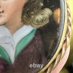 Antique Hand Painted Porcelain Portrait