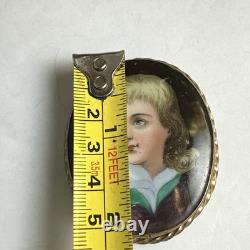 Antique Hand Painted Porcelain Portrait