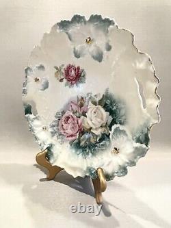 Antique Hand Painted Porcelain RS Prussia Double Handled Plate