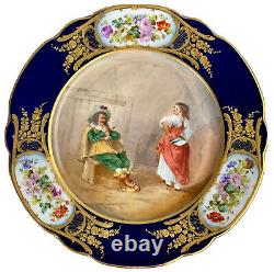 Antique Hand Painted Sevres Style Chateau Des Tuileries Cabinet Plate Signed