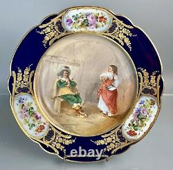 Antique Hand Painted Sevres Style Chateau Des Tuileries Cabinet Plate Signed