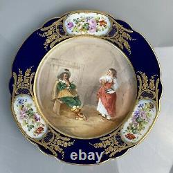 Antique Hand Painted Sevres Style Chateau Des Tuileries Cabinet Plate Signed